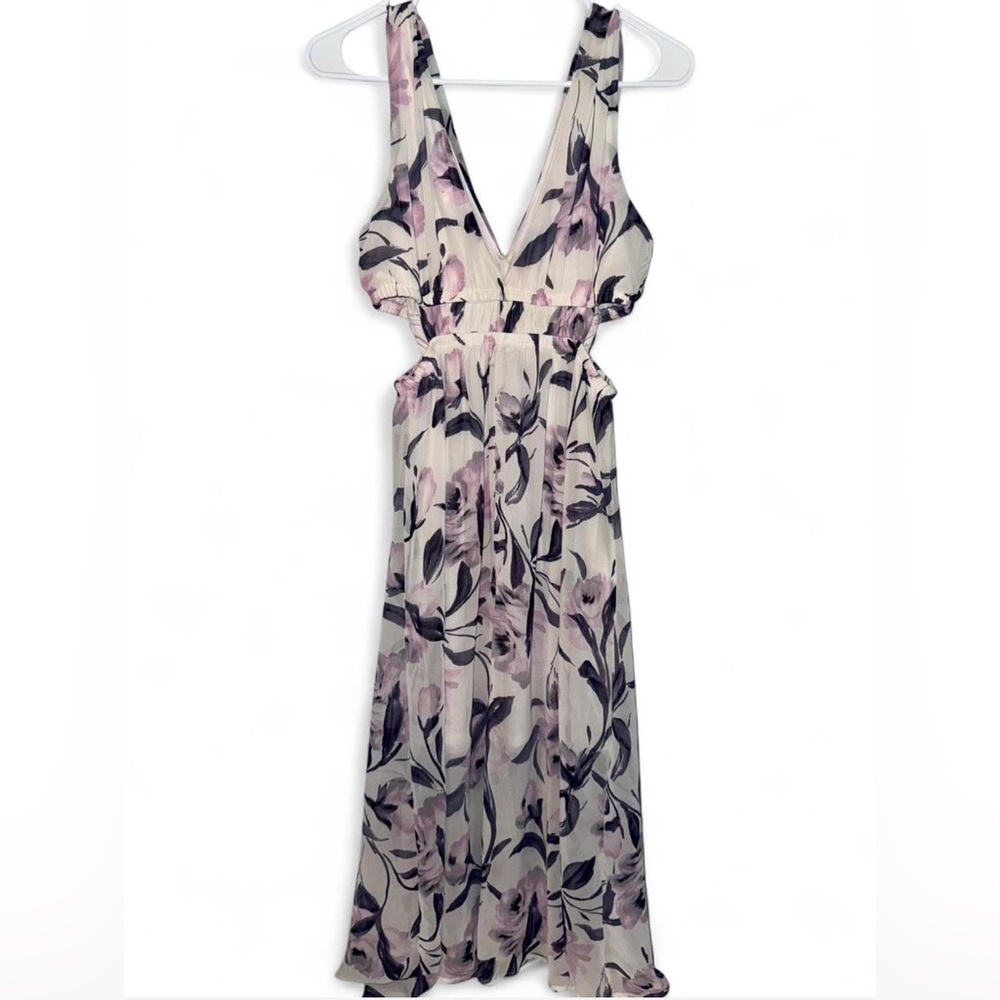 Sienna Sky Backless Floral Dress in Pink and Cream